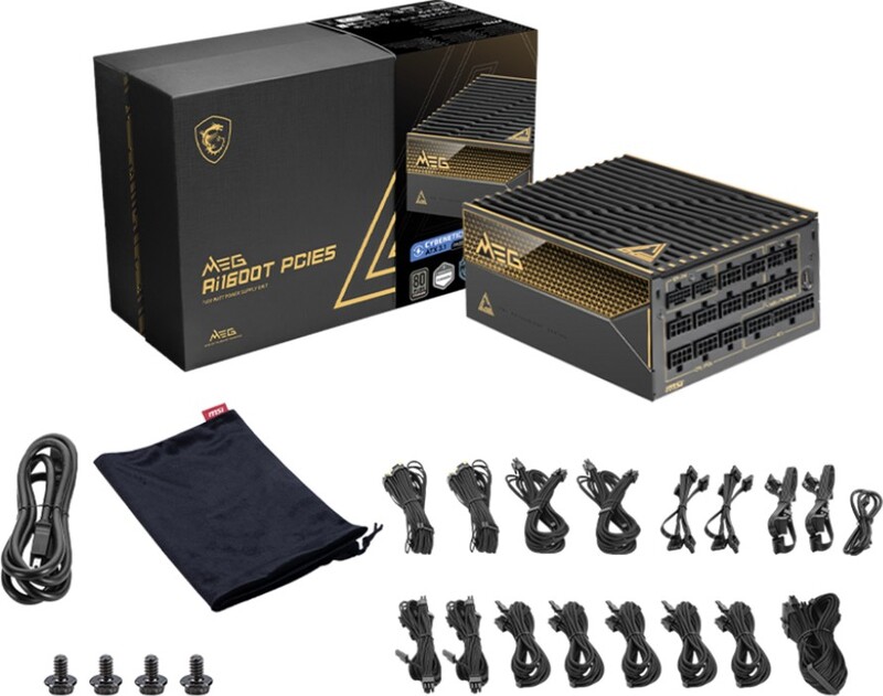 Msi meg ai1600t pcie5 voeding 4 orig - MSI MEG Ai1600T PCIE5 1600W Voeding (Black)