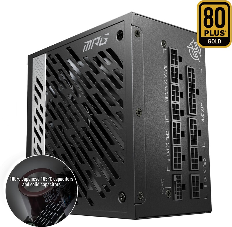 Msi mpg a1000g pcie5 1000w voeding 2 orig - Interne MSI MPG A1000G PCIE5 1000W Voeding (Black)