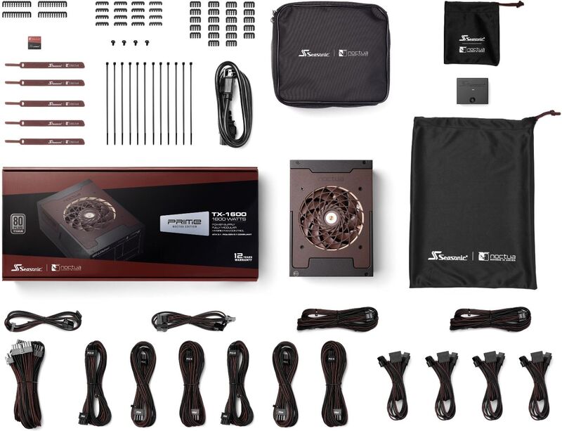 Noctua seasonic prime tx 1600 4 orig - Seasonic Prime TX-1600 Noctua Edition 1600W Voeding (Black)