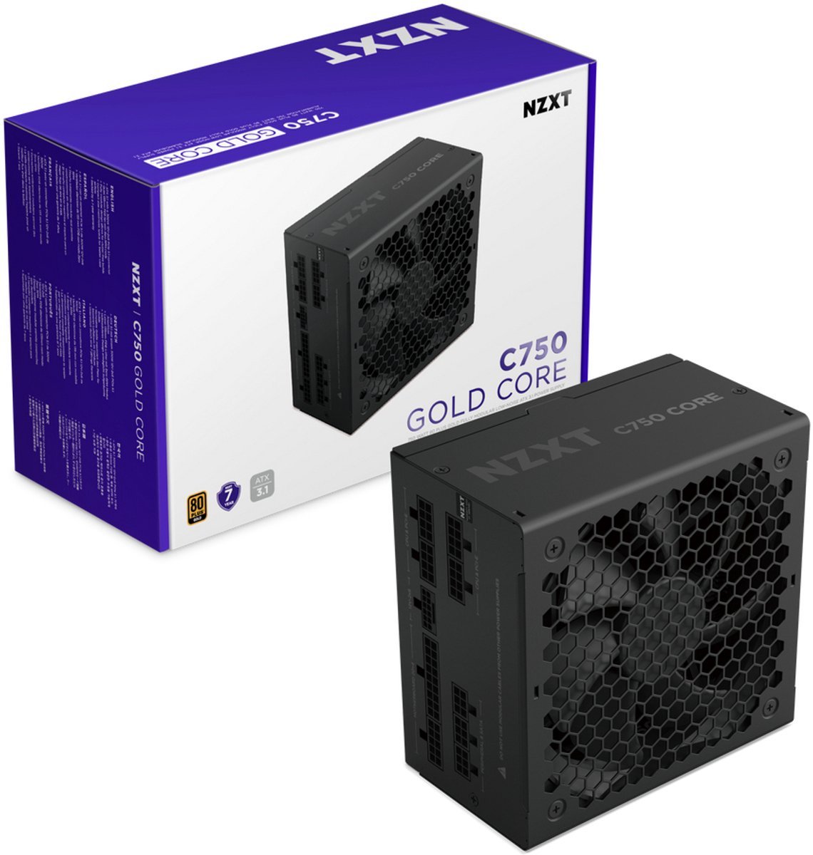 Nzxt C750 Gold Core - Atx 3.1 voeding - afbeelding 2