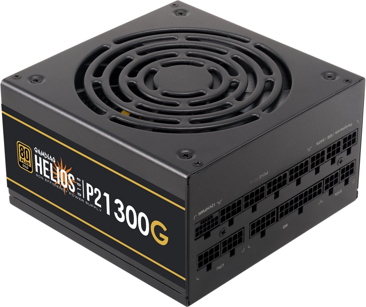 PC Pc Atx Voeding Intern 1300 Watt Gold Volledig Modulair - 80Plus Gold 1300W Psu Computer Power Supply Sleeved Cables - 8X 6+2 Pin Aansluiting Voor Videokaart - Atx12V V3.1 Compatible - Gamdias Helios P2A-1300G