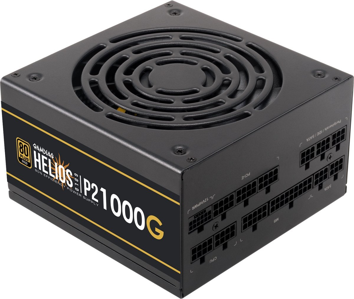 PC Pc Atx3.0 Voeding Intern 1000 Watt Gold Volledig Modulair – 80Plus Gold 1000W Psu Computer Power Supply Sleeved Cables - 4X 6+2 Pin Aansluiting Voor Videokaart En 12Vhpwr 12+4 Pin - Atx12V V3.0 Compatible - Gamdias Helios P2-1000G