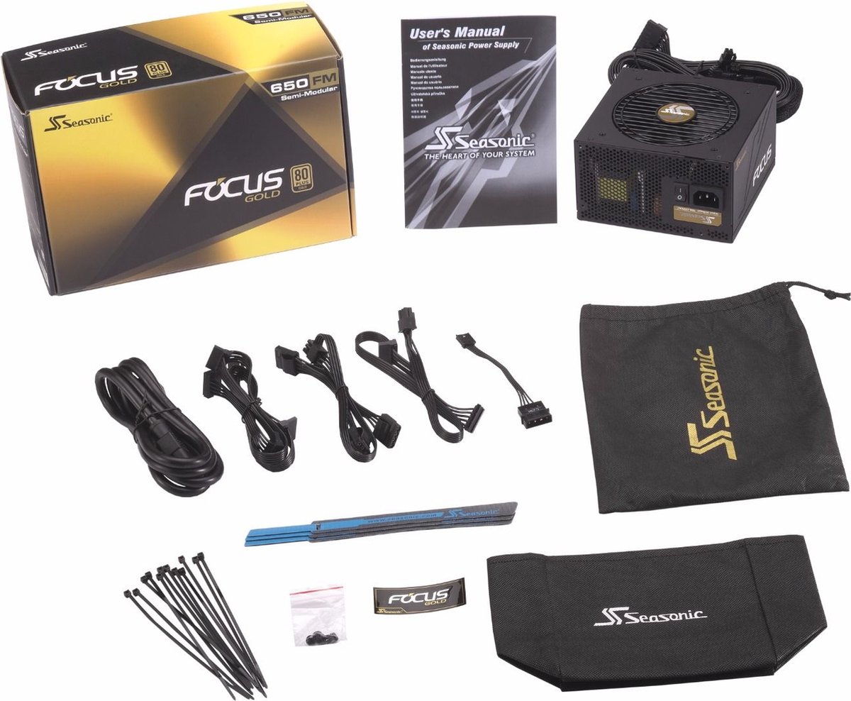 Focus Gold 650 650W Voeding (Zwart) - afbeelding 2