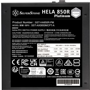 Silverstone Hela 850R Platinum Power Supply Unit 850 W 20+4 Pin Atx Atx Zwart voeding - afbeelding 6