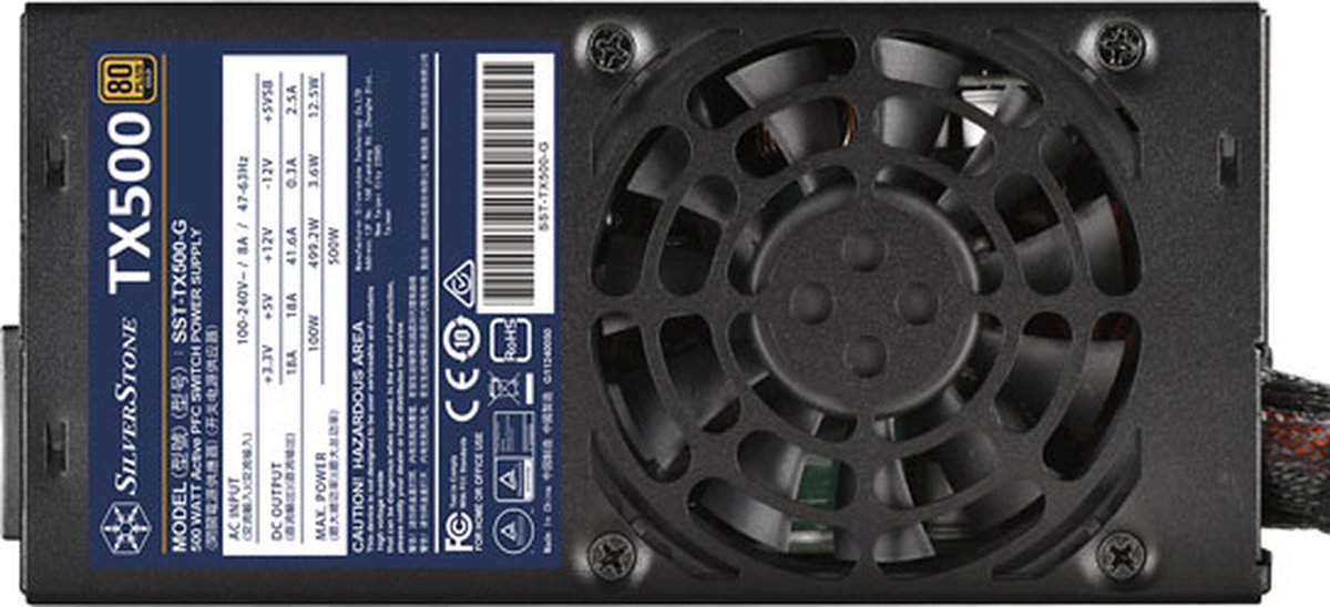 Silverstone Sst-Tx500-G 500W Tfx - Voeding - 500 W - 20 + 4 Pin Atx - 80 Plus - afbeelding 4