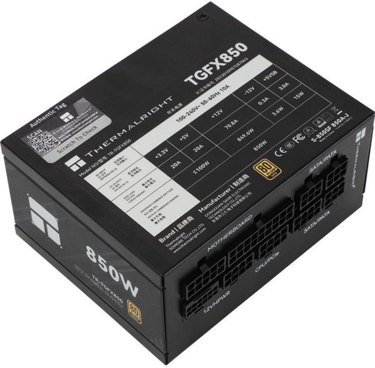 TGFX 850 850W Voeding (Black) - afbeelding 3