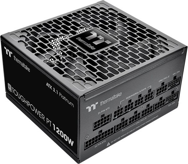 Thermaltake Thermaltake Toughpower Pt - Interne Voeding - 80+ Platinum - 1200W - Atx 3.1 - Pcie Gen 5.1 - Zwart