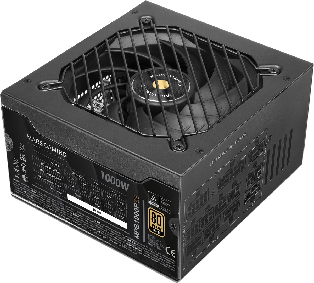 Voedingsbron Mars Gaming Mpb1000Psi Atx 1000 W 80 Plus Gold - afbeelding 2