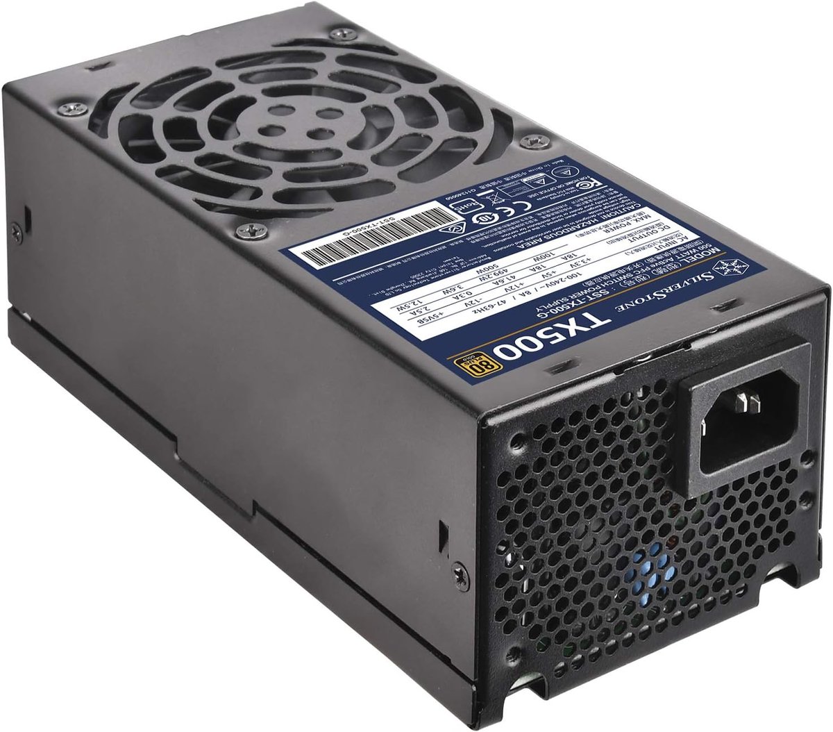 SilverStone TX500 Gold 500W TFX 80 PLUS Gold Voeding - afbeelding 3