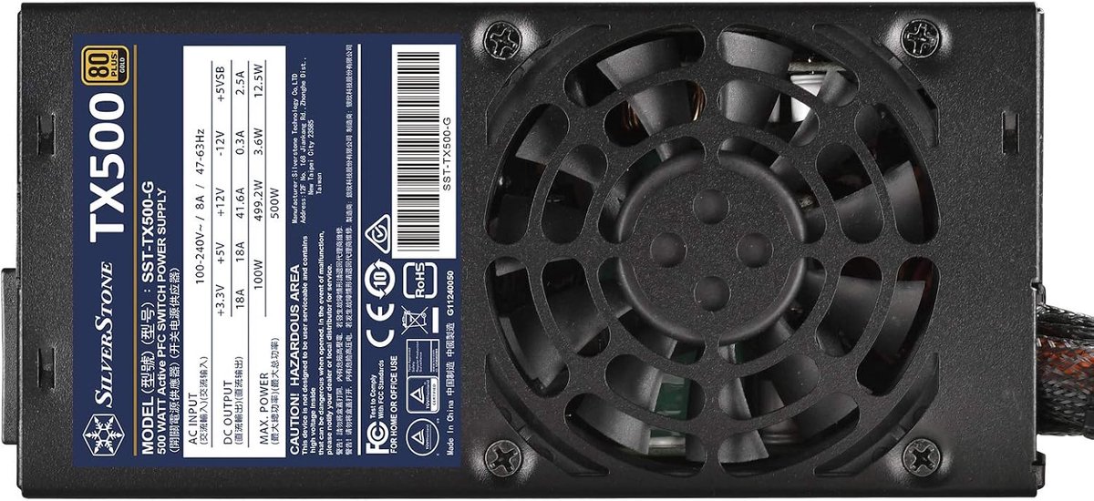 SilverStone TX500 Gold 500W TFX 80 PLUS Gold Voeding - afbeelding 5