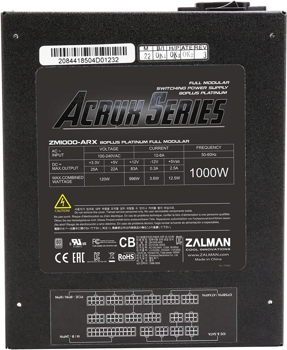 Generic 1000W ATX Power Supply Unit - Black - afbeelding 5