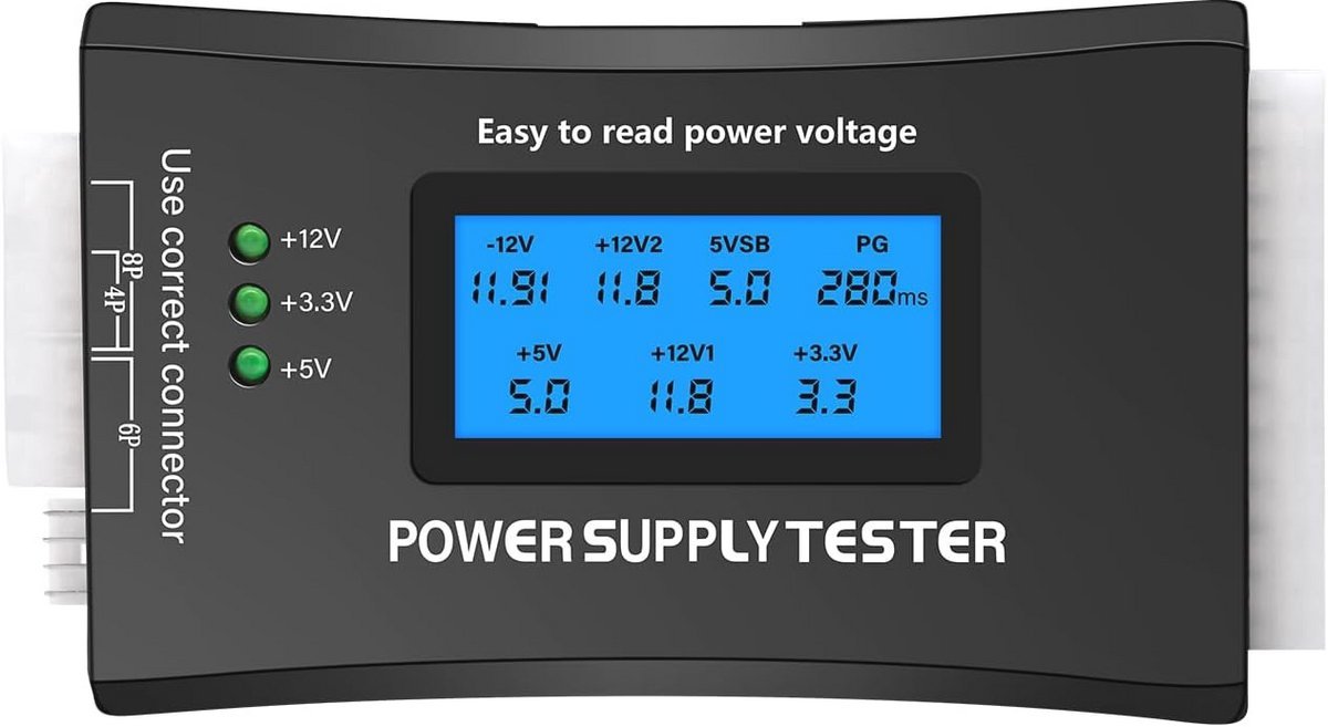 Voedingstester Voedingstester Voor Pc Met Lcd-Scherm - Controleer Atx/Itx/Ide/Hdd/Sata Voedingen