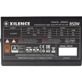 850W Xilence Performance Xp850R10 Black/Red 80+Bronze voeding - afbeelding 2