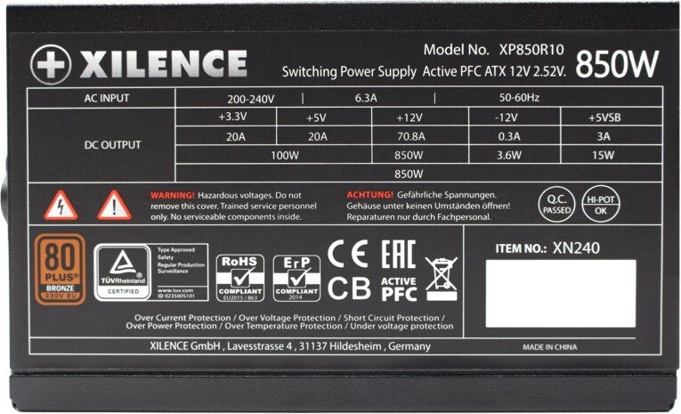 Xilence performance a xn240 power supp 2 orig - Xilence Performance A+ XN240 850W Voeding