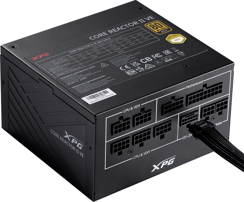Xpg core reactor ii ve 850w gold 2 orig - XPG CORE REACTOR II VE 850W 80+ Gold Voeding
