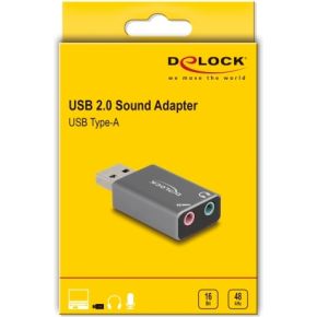 Delock 66633 tussenstuk voor kabels u 4 orig - DeLock 66633 - 16 bit Geluidskaart (Grey)