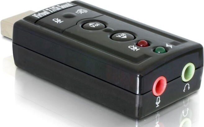 Delock usb sound adapter 7 1 geluidsk 2 orig - DeLOCK Sound Adapter Geluidskaart (Black)