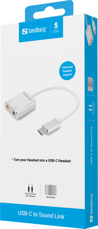 Sandberg 136 26 usb c to sound 2 orig - Sandberg USB-C to Sound Link