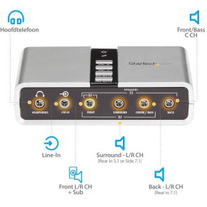 StarTech.com 7.1 USB Audio Adapter External Sound Card with SPDIF Digital Audio - afbeelding 5