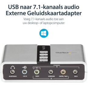 StarTech.com 7.1 USB Audio Adapter External Sound Card with SPDIF Digital Audio - afbeelding 8