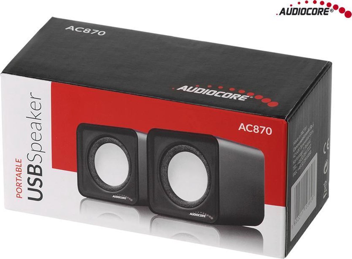AC870 PC-Speakers - USB - Zwart met Rood - afbeelding 5