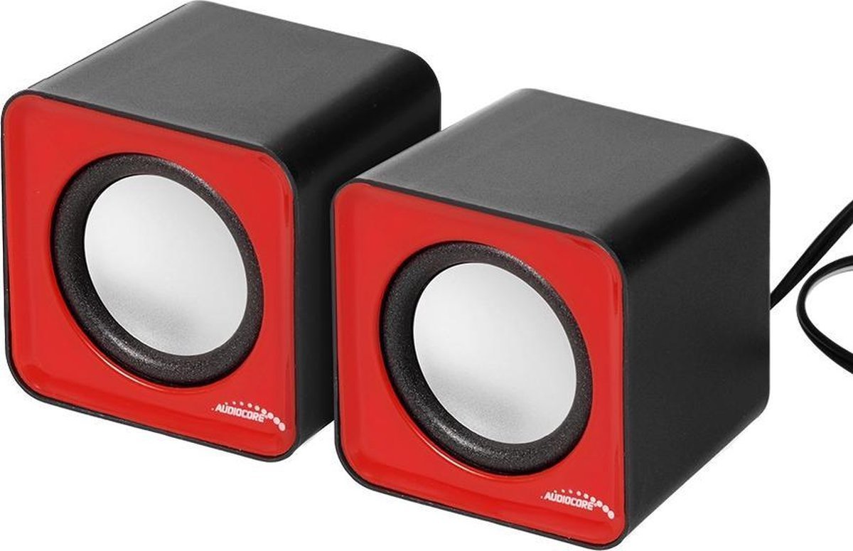Audiocore Audiocore - Pc-Speakers / Compacte Stereo / Luidsprekers - Usb - Zwart Met Rood