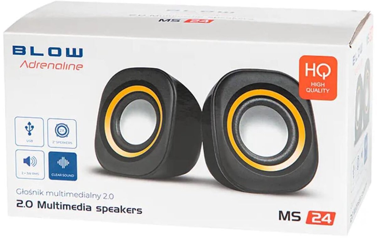Blow Computerspeakers - 2X30W - 2.0 Speakerset - 5V - Ms-24 - Zwart - afbeelding 3