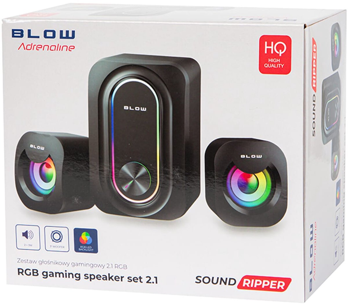 RGB LED 2.1 Gaming Speakerset - afbeelding 3