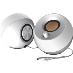 Creative Creative Pebble Luidspreker Voor Pc En Laptops (Wit) - Moderne Usb-Aangedreven Desktop 2.0 Luidsprekersysteem Voor Computers En Laptops