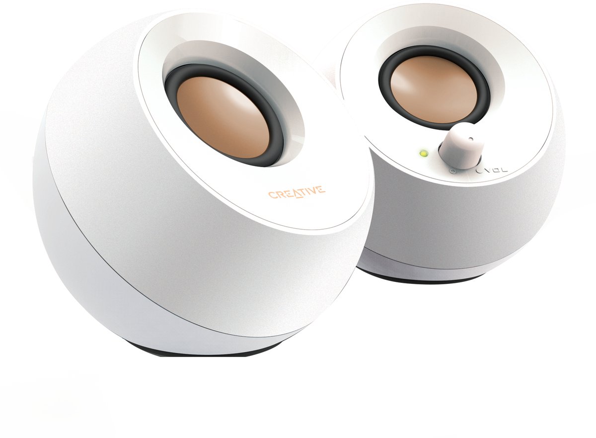 Creative Pebble Luidspreker Voor Pc En Laptops (Wit) - Moderne Usb-Aangedreven speaker - afbeelding 2