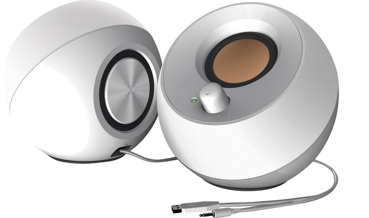 Creative Pebble Luidspreker Voor Pc En Laptops (Wit) - Moderne Usb-Aangedreven speaker