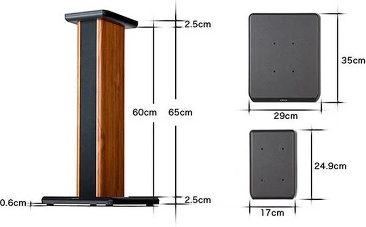 Edifier Ss02 - Speaker Stands Voor S1000Db / Zwart-Hout - afbeelding 4