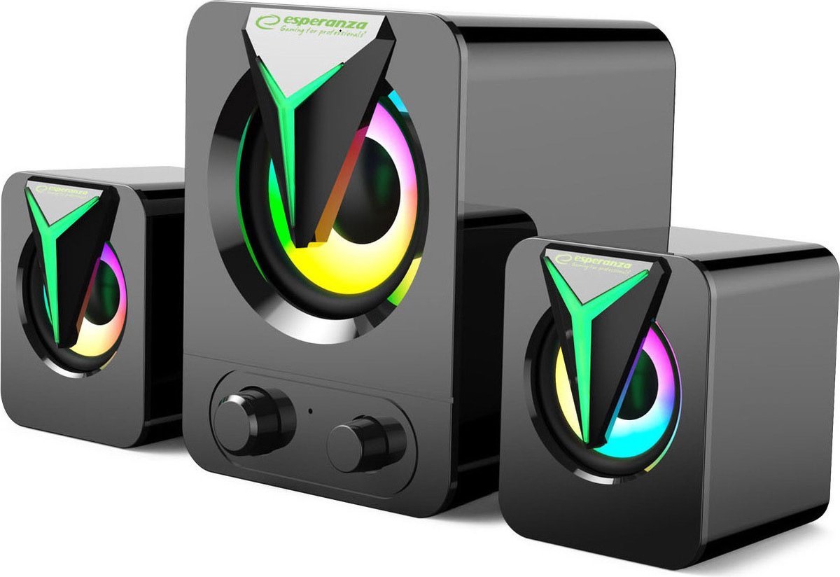 Soprano 2.1 USB Speakers with LED Rainbow