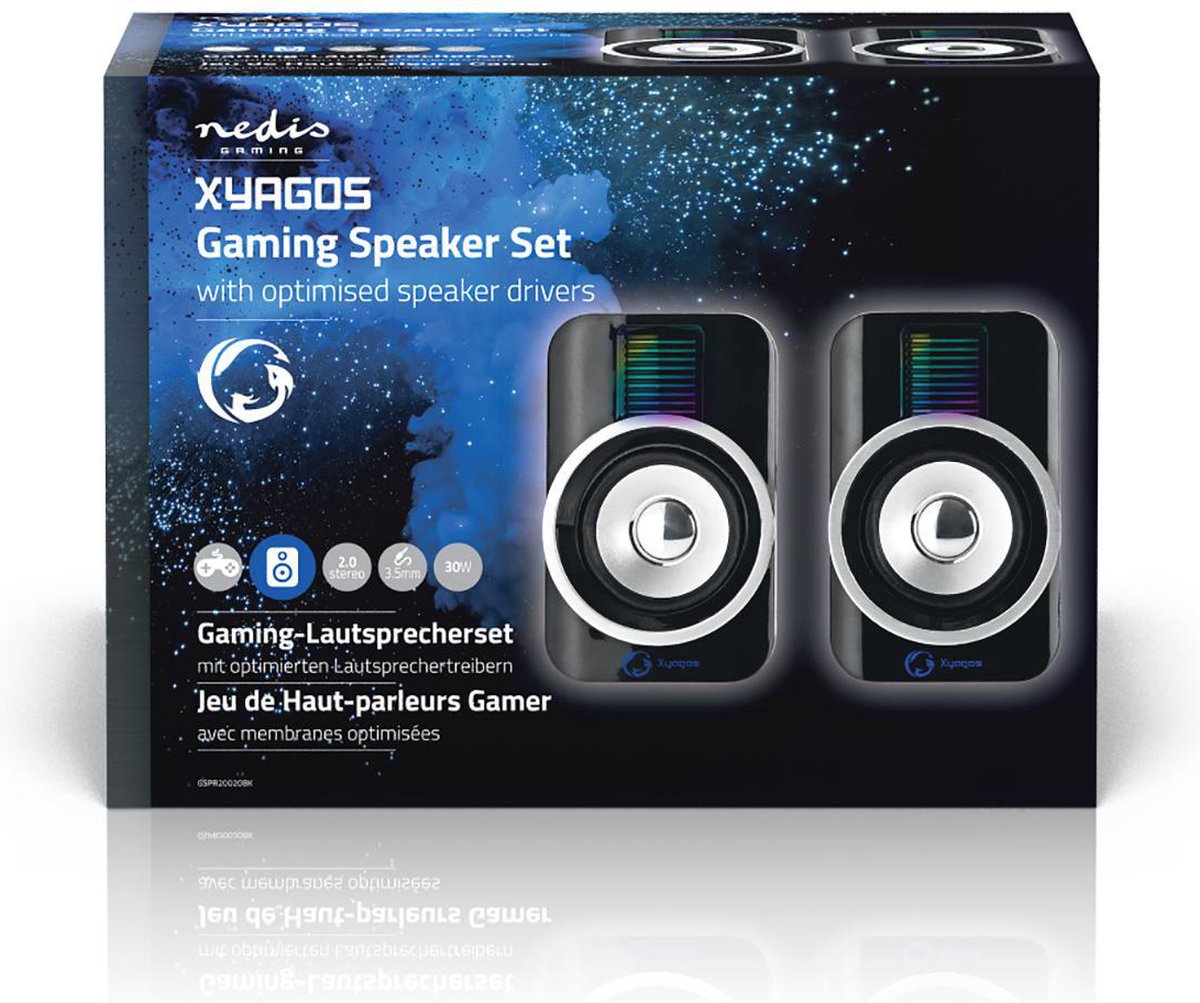 Nedis Gaming Speaker - Speaker-Kanalen: 2.0 - Usb Gevoed - 3,5 Mm Male - 30 W - - afbeelding 8