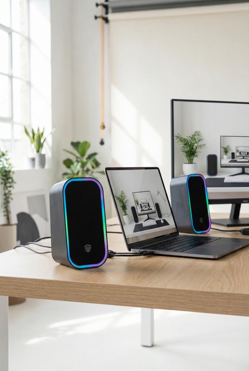 Battletron Gaming Speakers met LED Verlichting - afbeelding 3