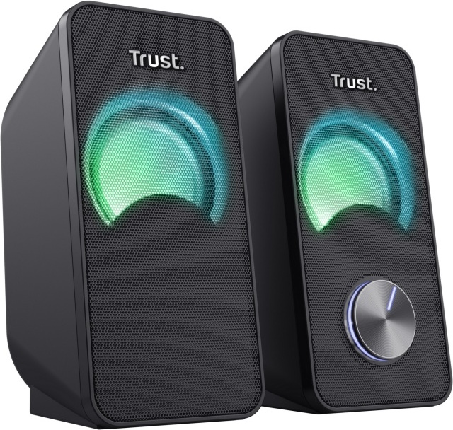 Trust arys 2 0 pc luidsprekerset met 3 orig - Trust Arys Compact RGB 2.0 Speaker Set
