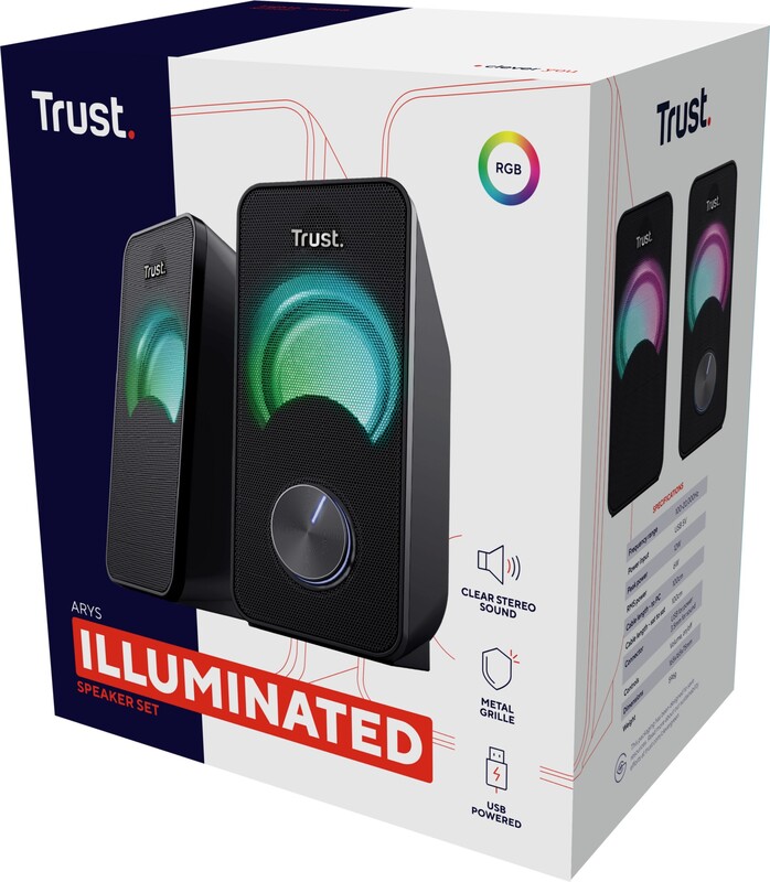 Trust arys 2 0 pc luidsprekerset met 5 orig - Trust Arys Compact RGB 2.0 Speaker Set