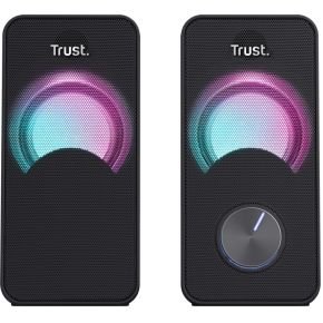 Trust Trust Arys 2.0 Pc Luidsprekerset Met Subwoofer - 2.0 Luidsprekers – Usb Luidsprekers – Pc Luidsprekers – 14 W Rms – Rgb Verlichting – Zwart
