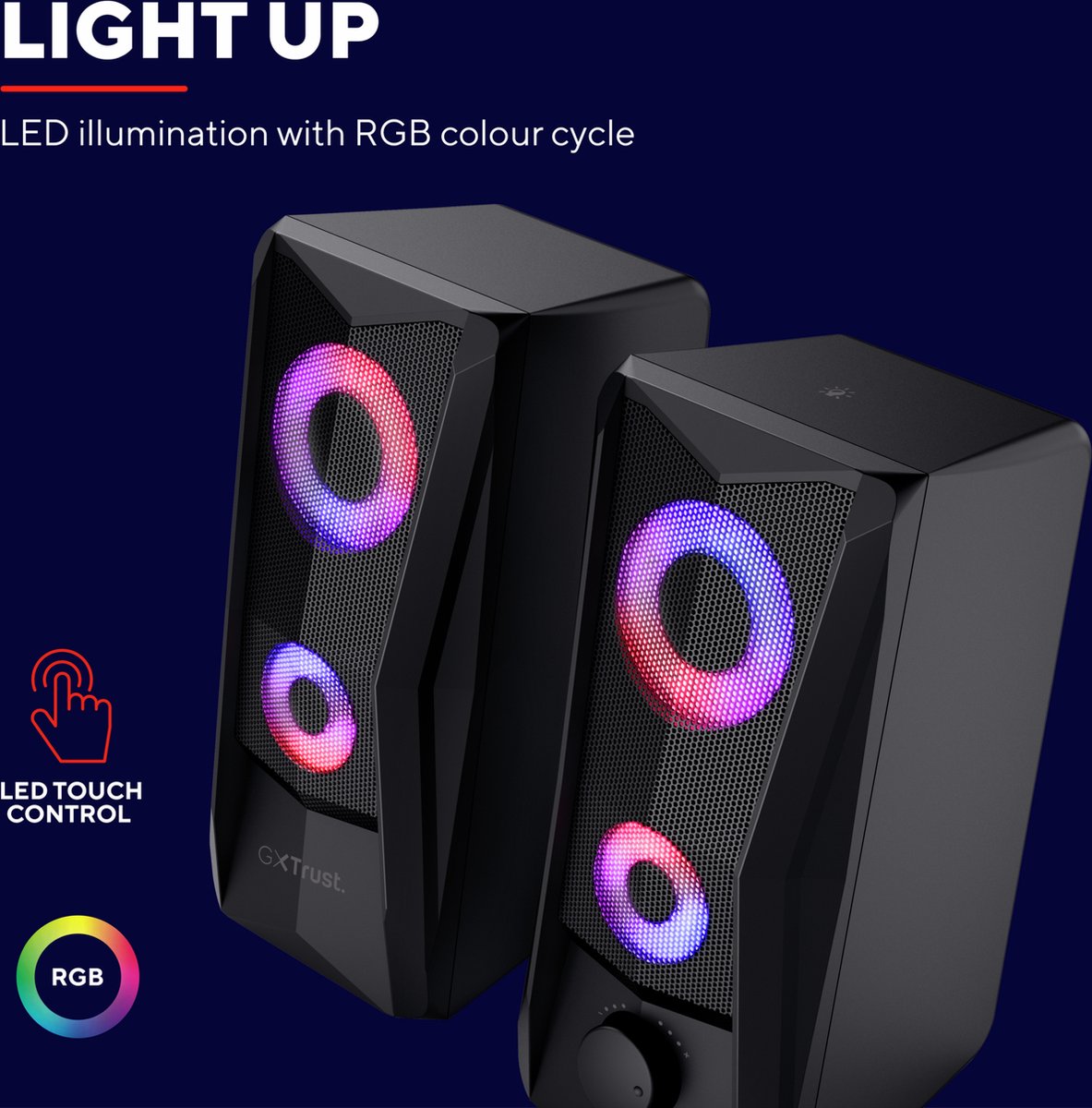 Trust Gxt 606 Javv - Speakerset 2.0 - Rgb Verlichting - Zwart - afbeelding 3