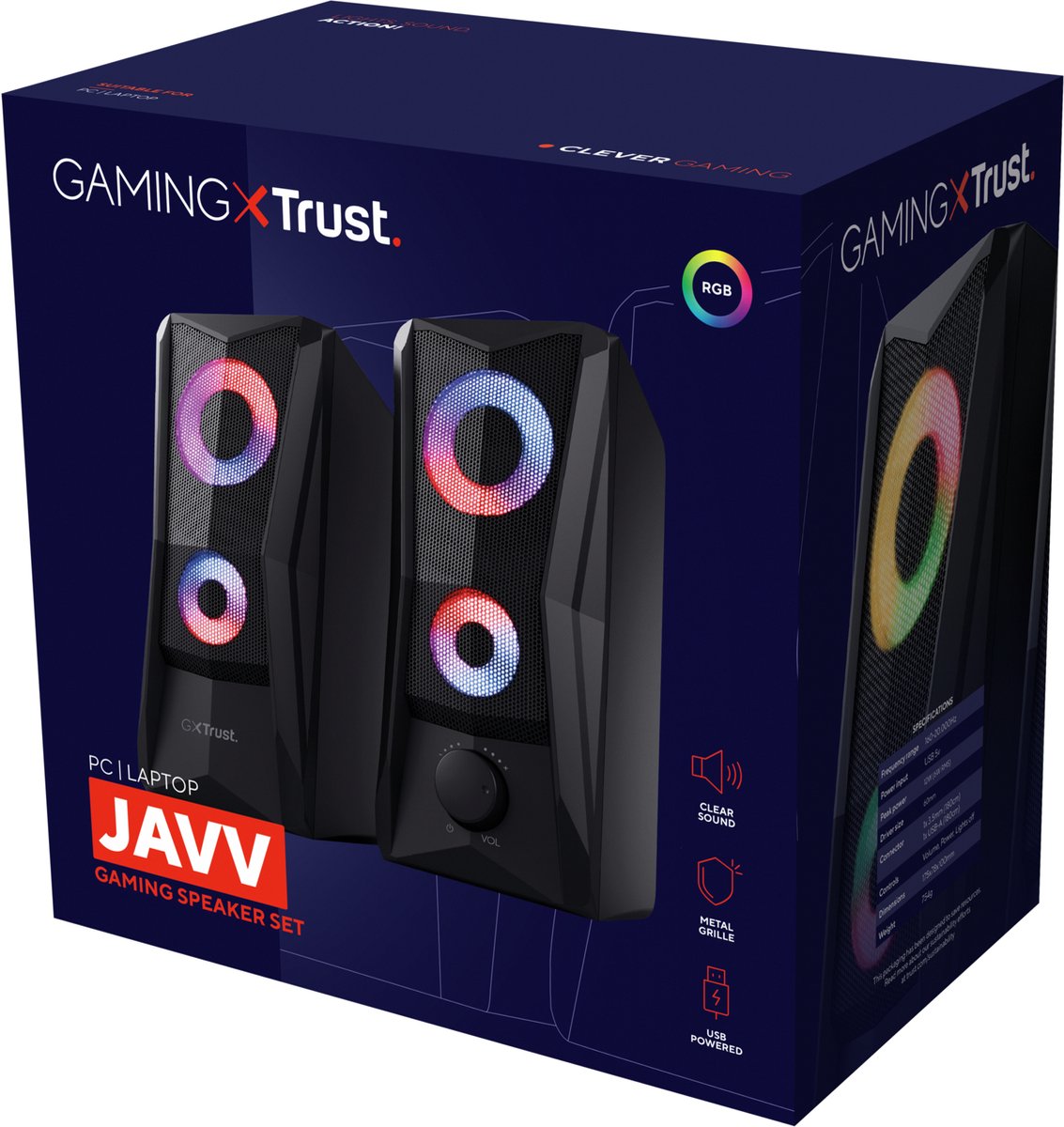 Trust Gxt 606 Javv - Speakerset 2.0 - Rgb Verlichting - Zwart - afbeelding 9
