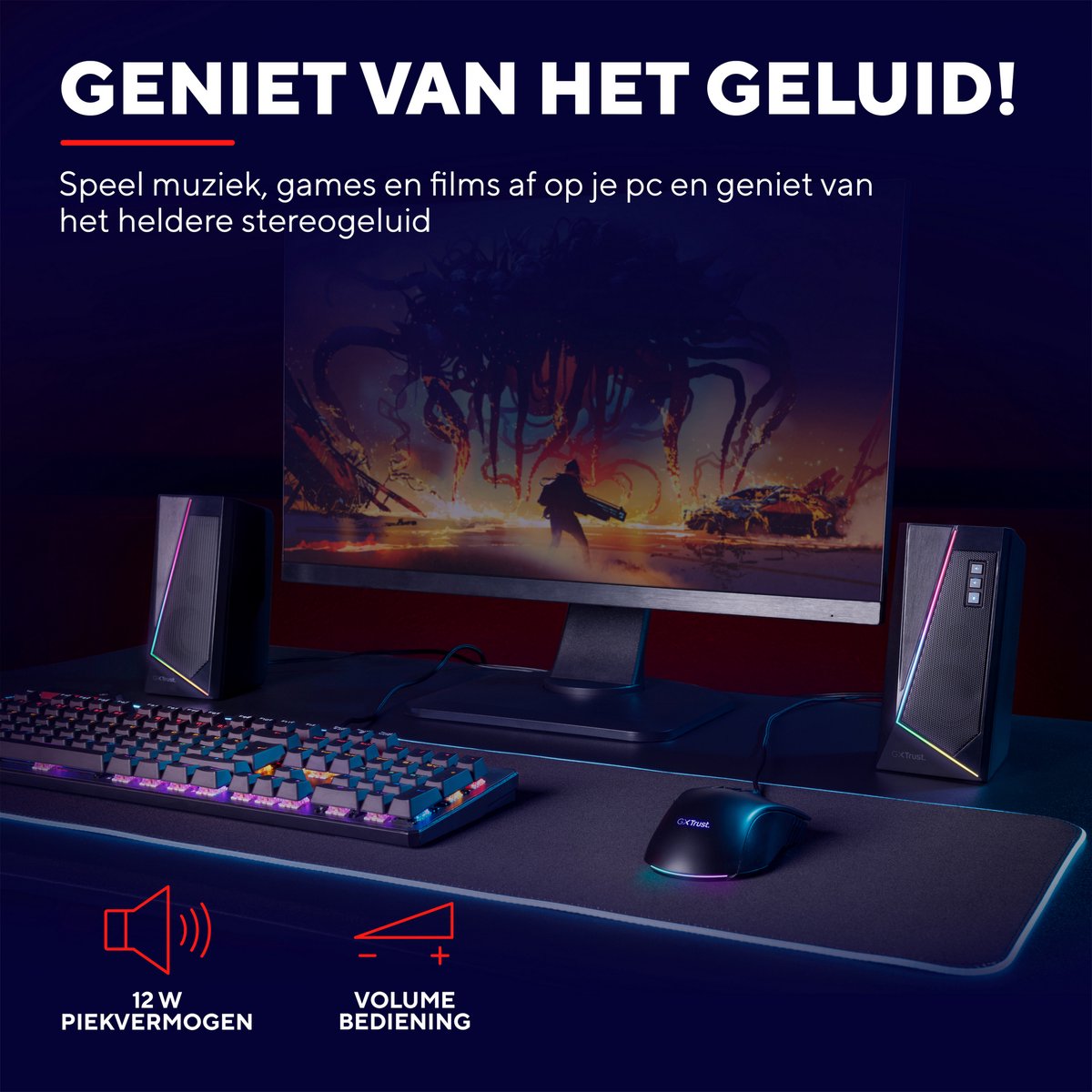 Trust Gxt 609 – 2.0 Speaker Set – Stereo Sound – Rgb Verlichting – Usb Powered - afbeelding 4