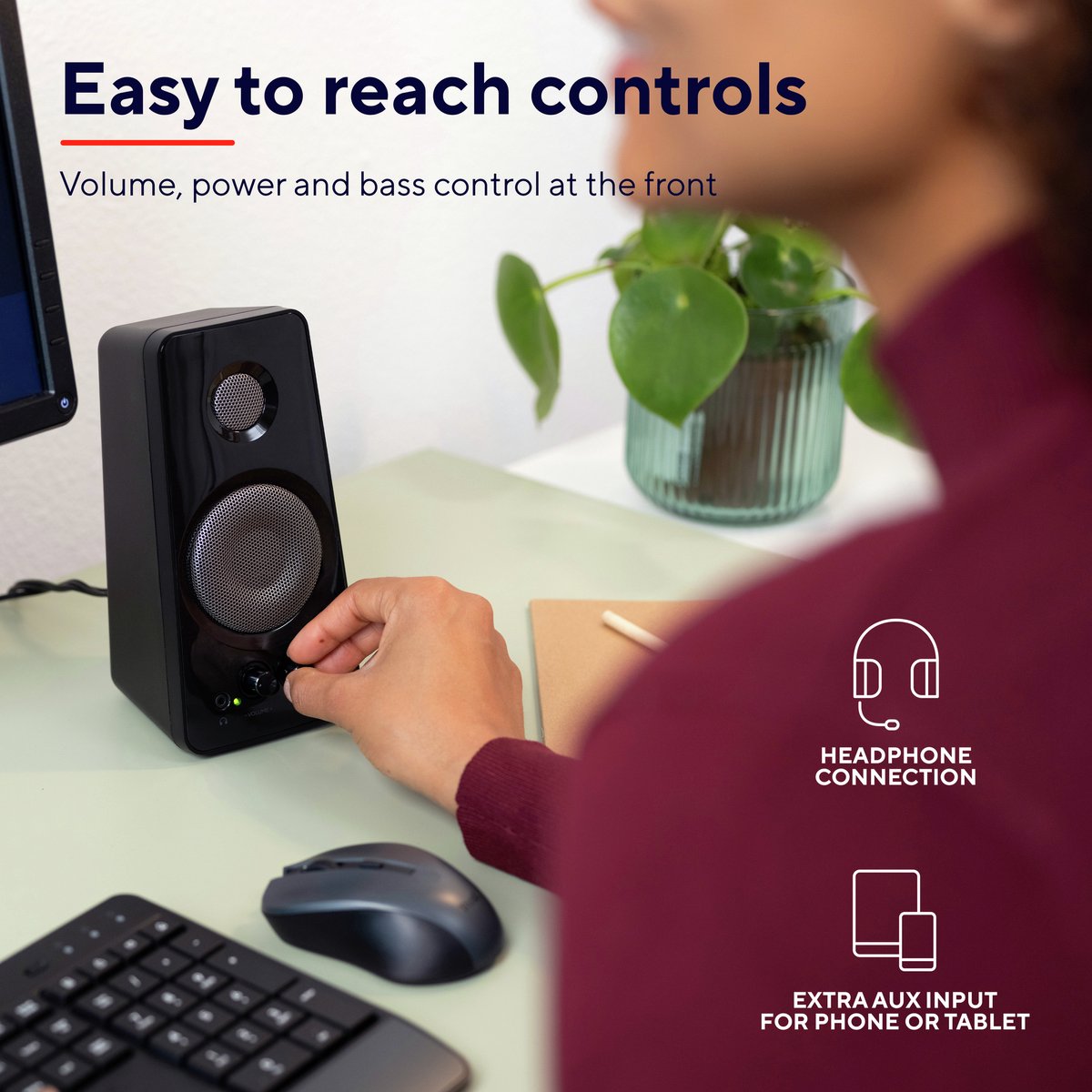 Trust Tytan 2.0 – Pc Speakerset – 36W Piekvermogen – Usb Voeding – 3.5Mm Audio - afbeelding 4