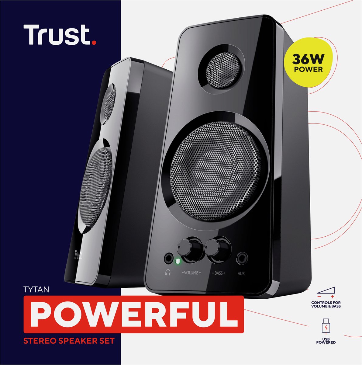 Trust Tytan 2.0 – Pc Speakerset – 36W Piekvermogen – Usb Voeding – 3.5Mm Audio - afbeelding 9