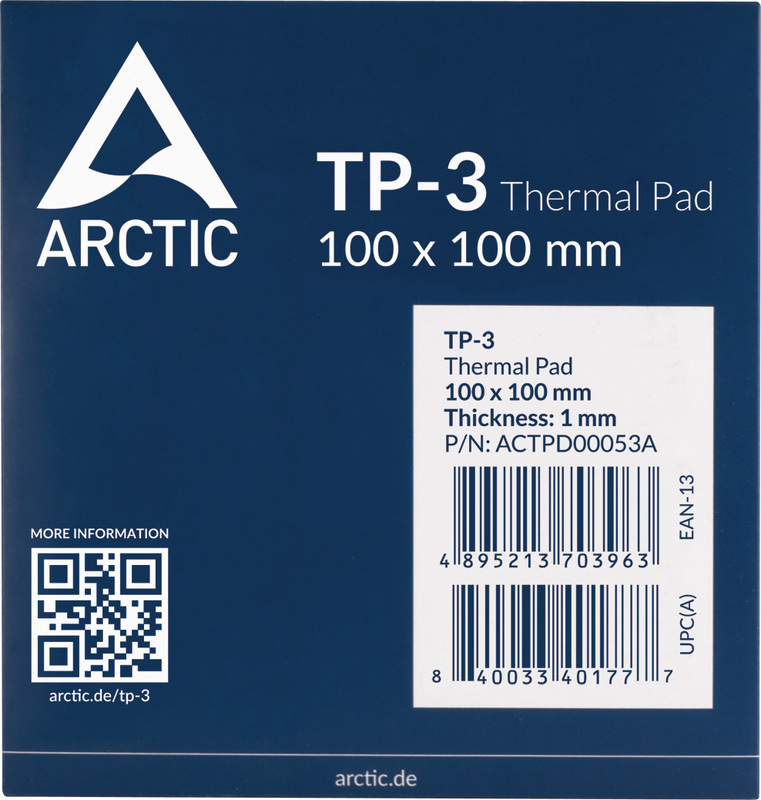 Arctic koelpasta cooling premium perf 4 orig - ARCTIC TP-3 Premium Performance Thermal Pad 1mm 100x100mm