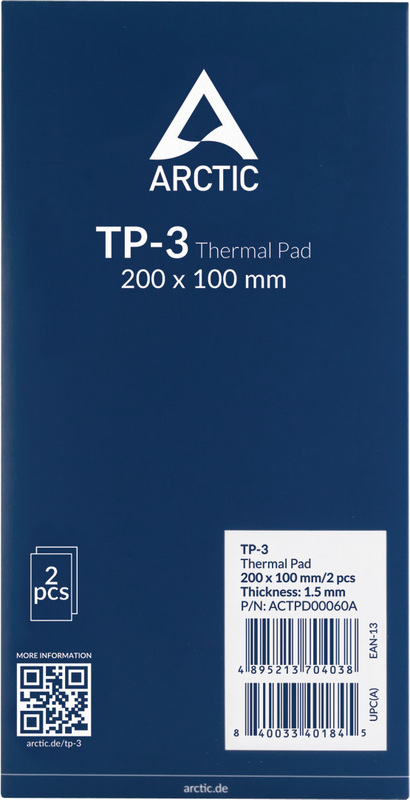 Arctic tp 3 1 5mm 200 x 4 orig - ARCTIC TP-3 Premium Performance Thermal Pad 200x100mm 1.5mm Koelpasta