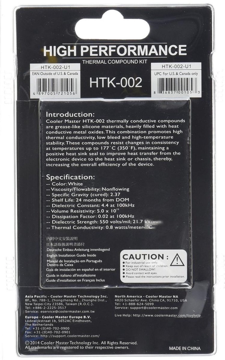 Cooler Master Htk-002 Thermal Grease Compound - Wit koelpasta - afbeelding 2