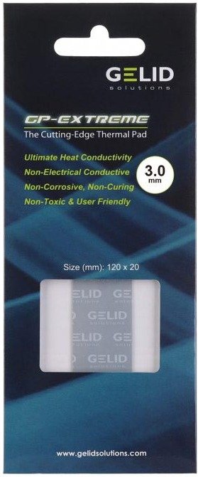 Gelid solutions gp extreme thermisch 1654480 - Gelid Solutions GP-Extreme Thermal Pad 120x20x3.0mm 12W/mK