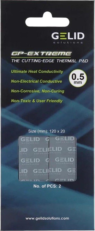 Gelid solutions gp extreme thermisch 860789 - Gelid Solutions GP-Extreme Thermal Pad 120x20x0.5mm Koelpasta