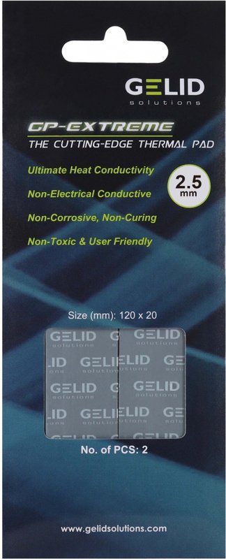 Gelid solutions gp extreme thermisch 860811 - Gelid Solutions GP-Extreme Thermal Pad 120x20x2.5mm Koelpasta