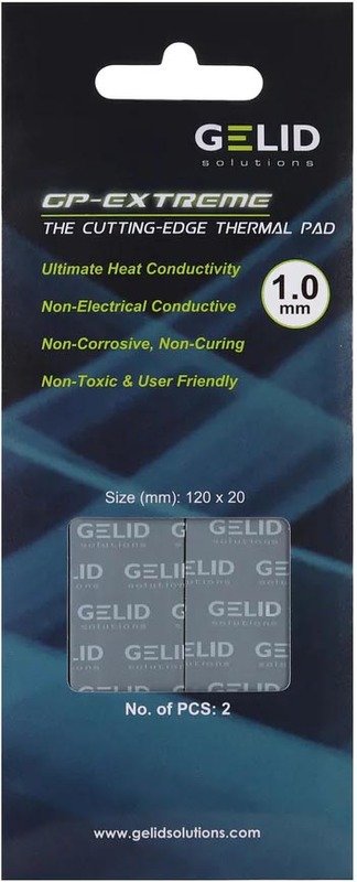 Gelid solutions gp extreme thermisch 860826 - Gelid Solutions GP-Extreme Thermal Pad 120x20x1.0mm (2-Pack)